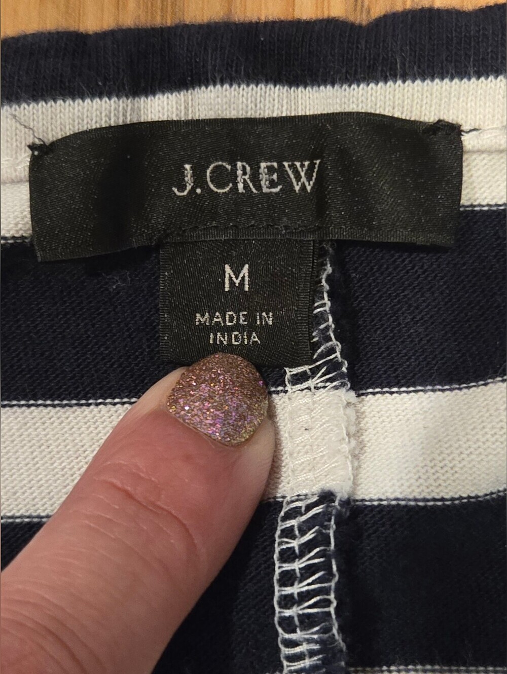 J Crew Sleeveless Navy and White Striped Knit Dress - Picture 5 of 7